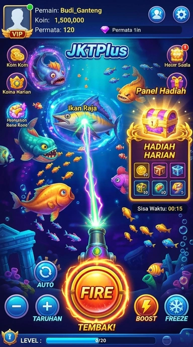 Tampilan antarmuka pengguna aplikasi jktplus yang sederhana.